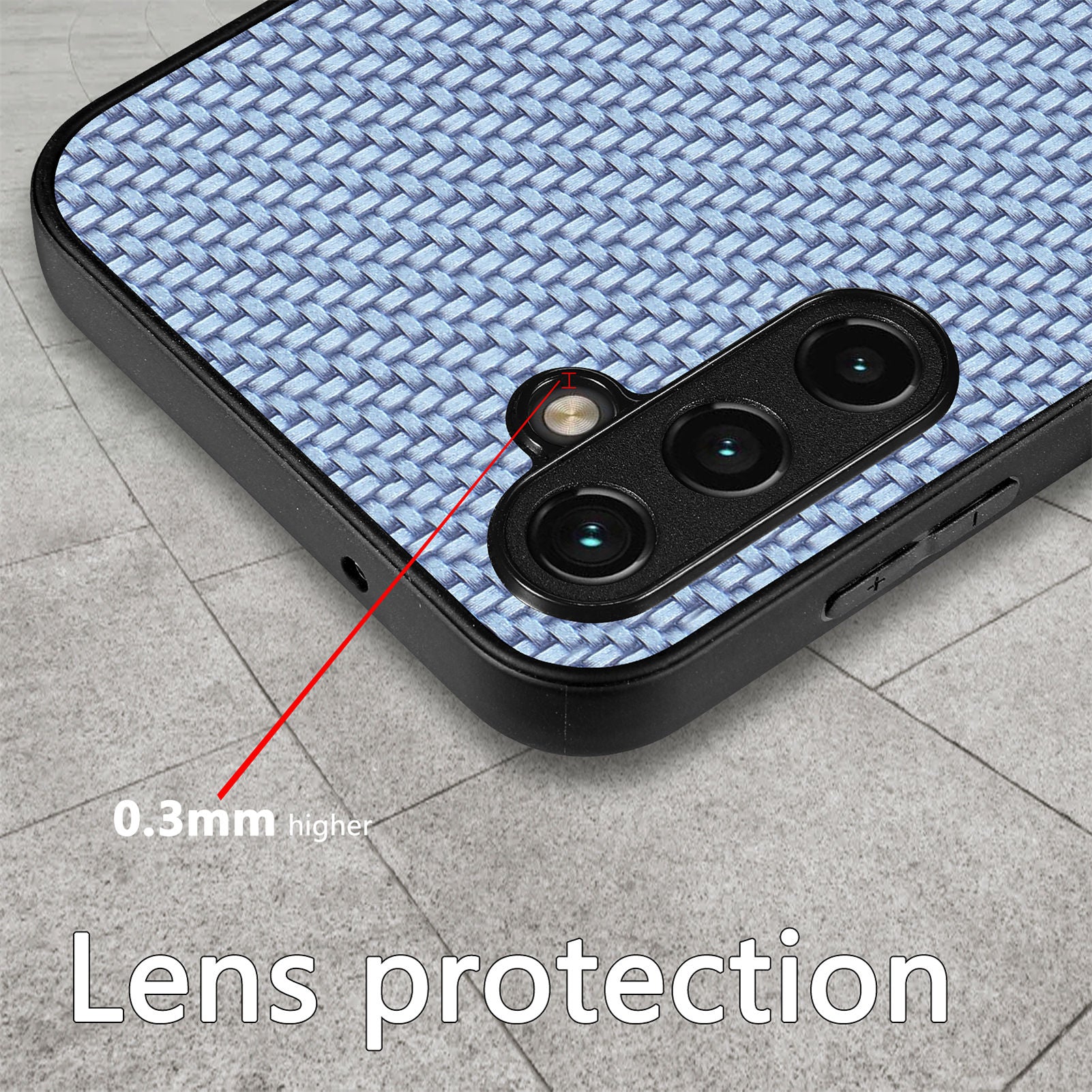 For Samsung Galaxy A34 5G Carbon Fiber Texture Mobile Phone Case Leather Coated PC TPU Cover