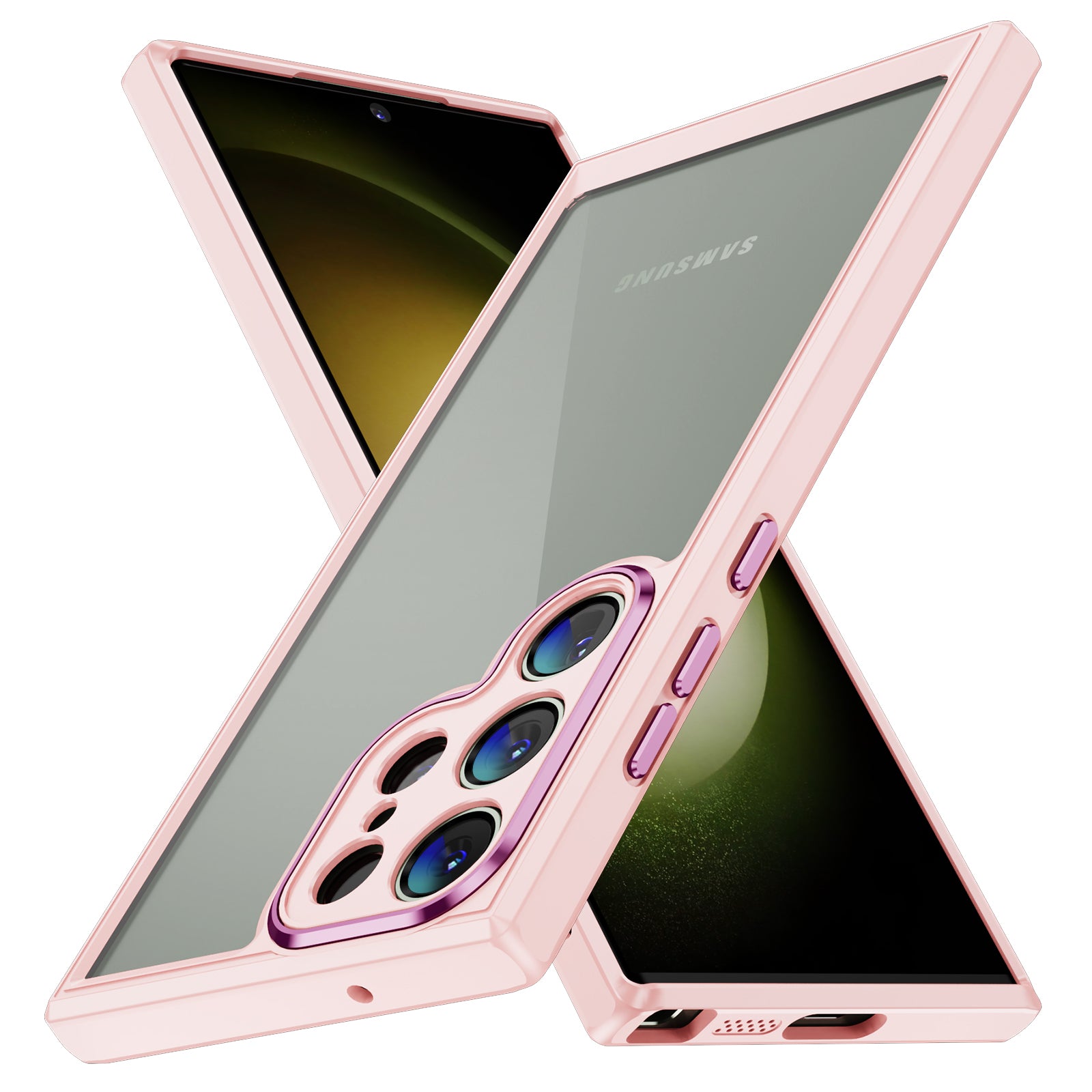 For Samsung Galaxy S23 Ultra Transparent Cover Soft TPU Hard Acrylic Back Phone Case