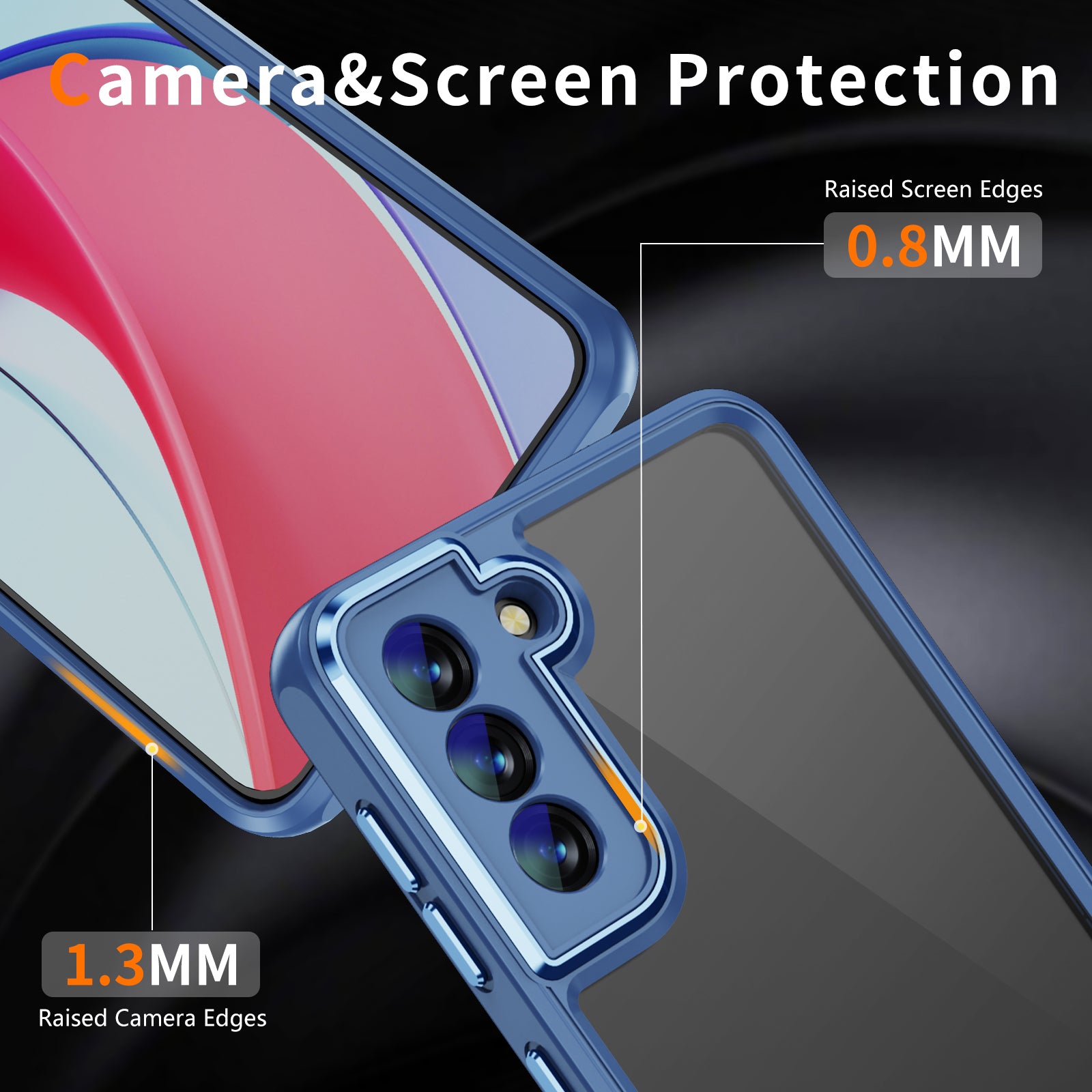 For Samsung Galaxy S21 5G Clear Phone Case Hard Acrylic Back Soft TPU Anti-Scratch Cover