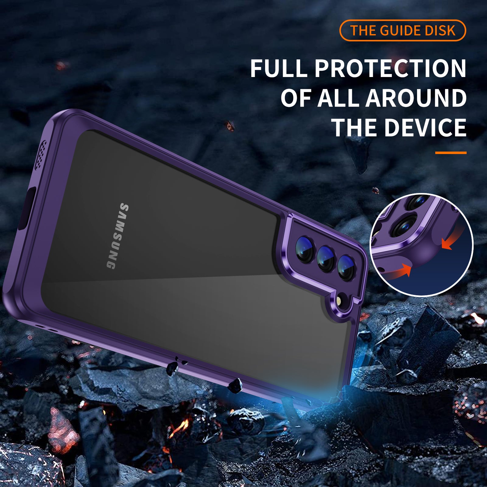 For Samsung Galaxy S21 5G Clear Phone Case Hard Acrylic Back Soft TPU Anti-Scratch Cover