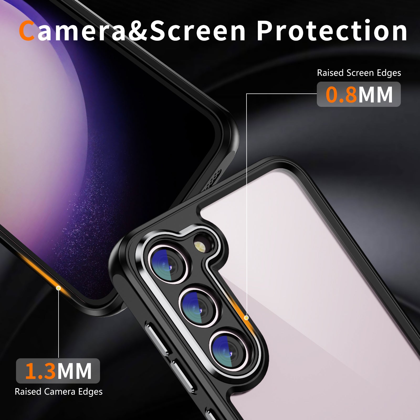 For Samsung Galaxy S22 5G Phone Case Clear Acrylic TPU Frame Protective Cover