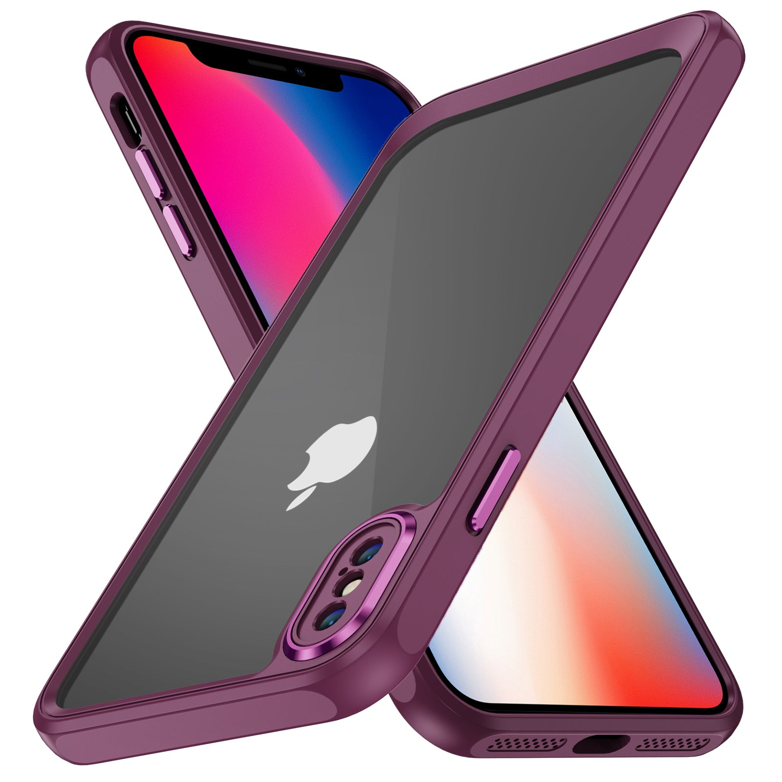 For iPhone X XS 5.8 inch Crystal Clear Phone Case Shock Absorption TPU+Acrylic Back Cover