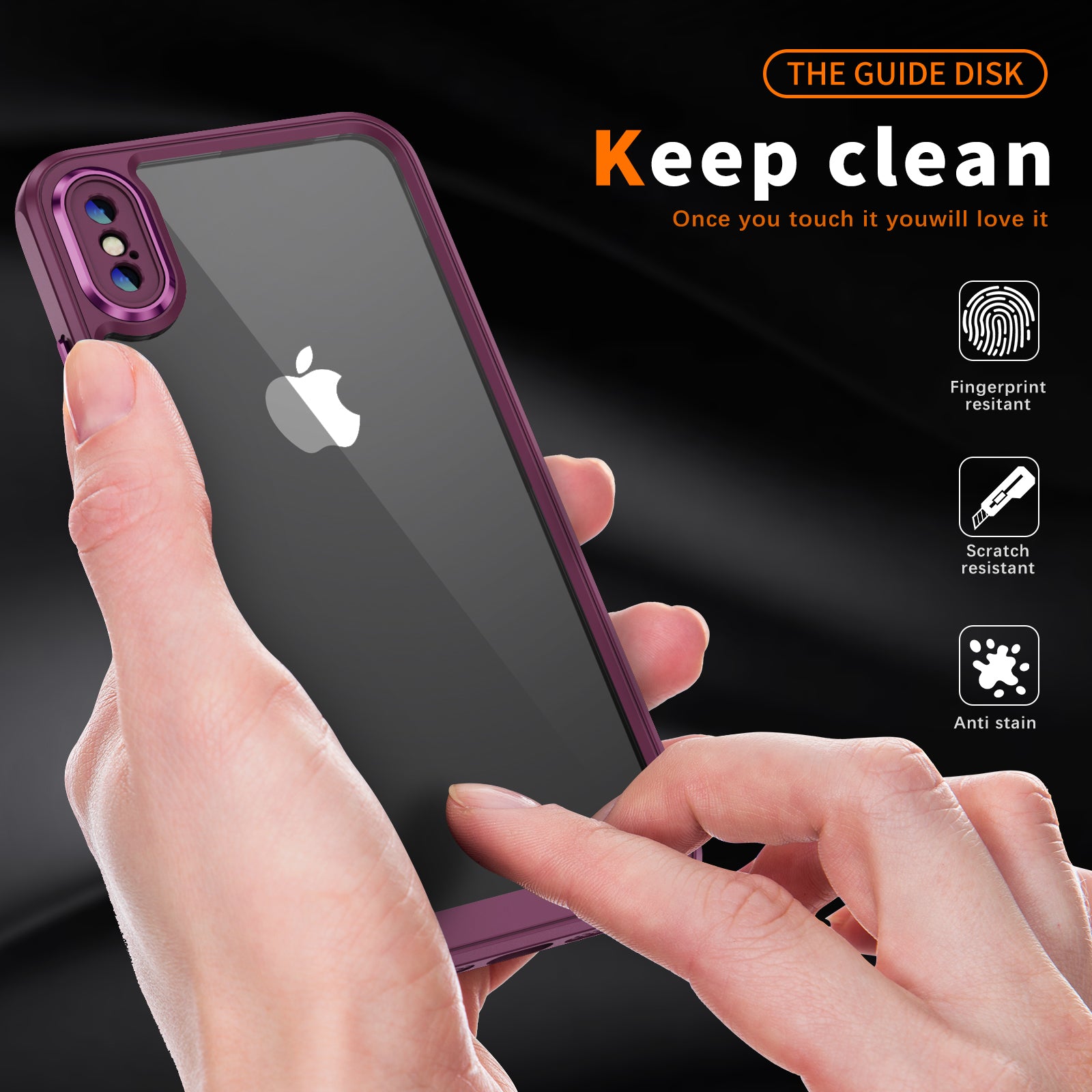 For iPhone X XS 5.8 inch Crystal Clear Phone Case Shock Absorption TPU+Acrylic Back Cover