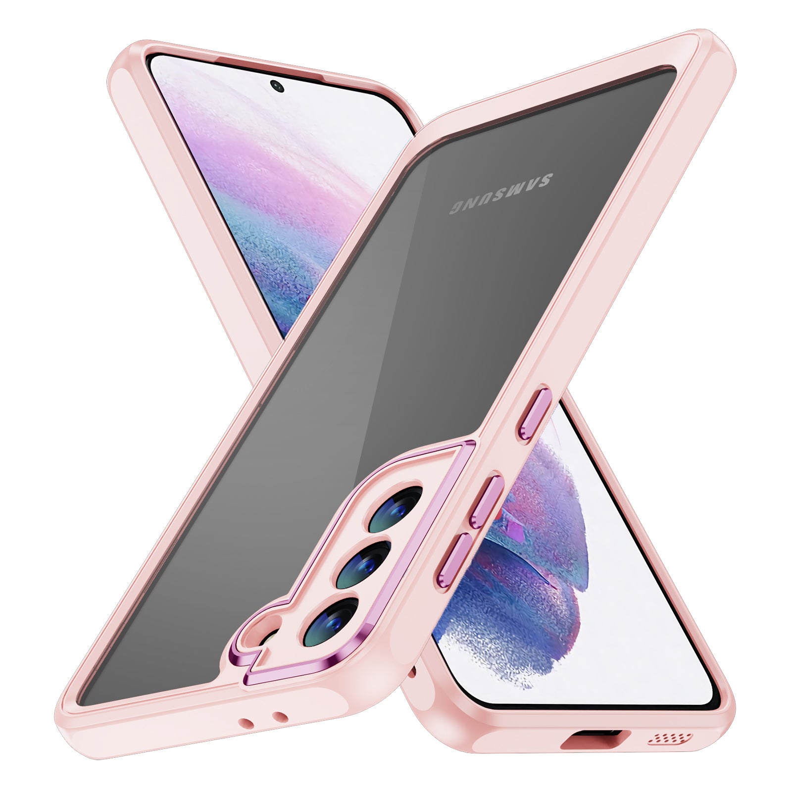 For Samsung Galaxy S21 5G Clear Case Acrylic TPU Hybrid 2-in-1 Shockproof Phone Cover