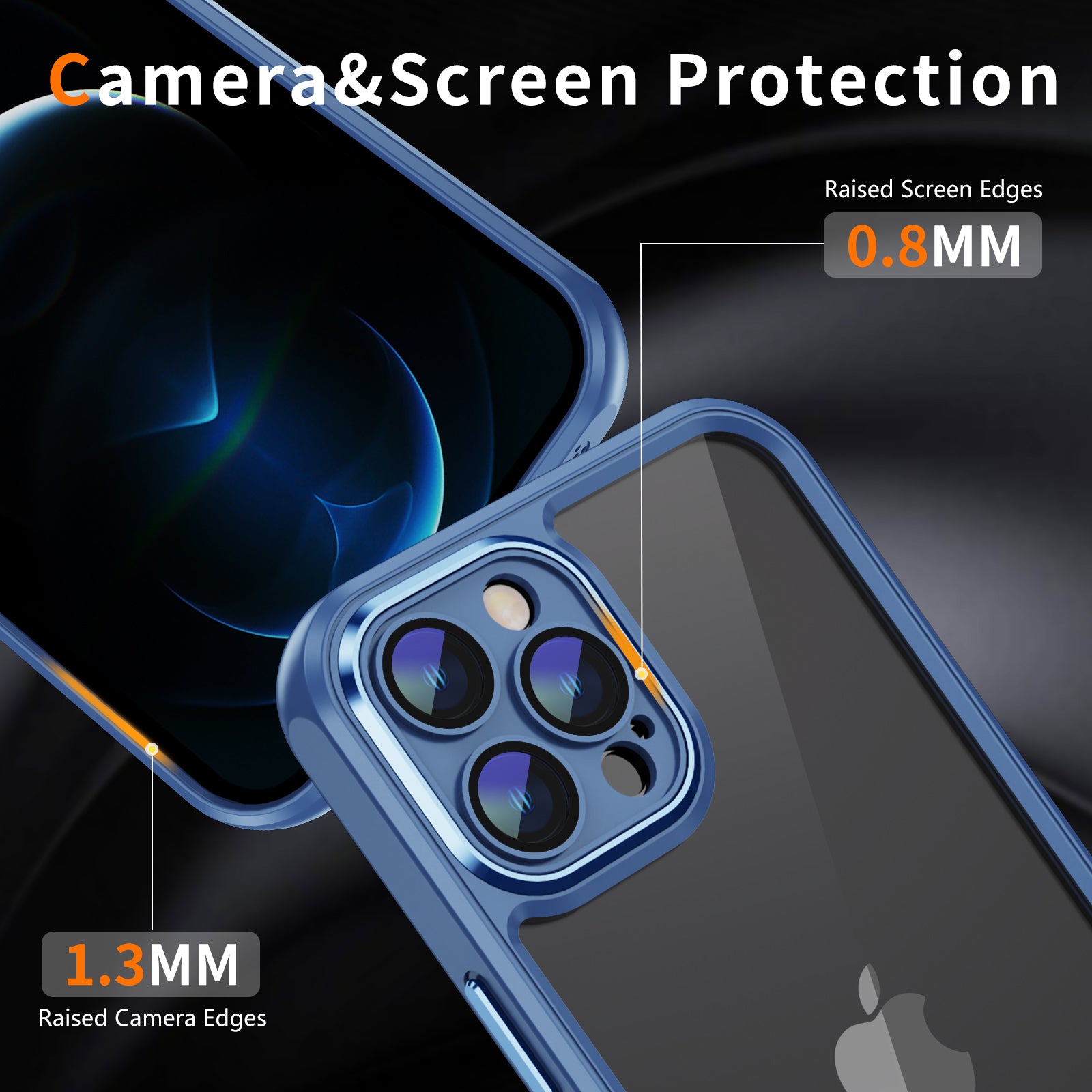 For iPhone 12 Pro Max Drop Protection Case Hard Acrylic Soft TPU Hybrid Phone Cover