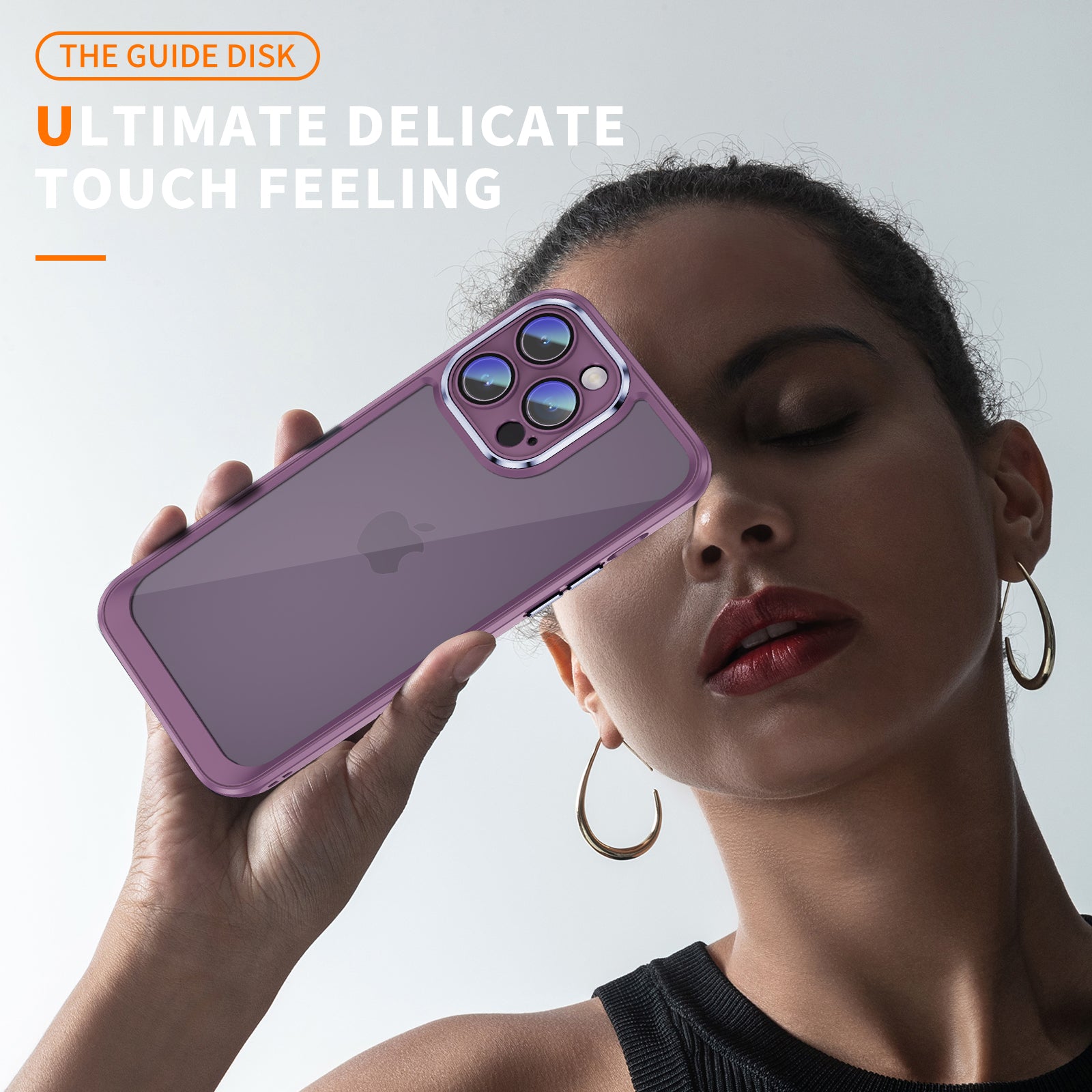 For iPhone 13 Pro Slim Transparent Cover Acrylic+TPU Scratch Resistant Phone Case with Camera Lens Protector