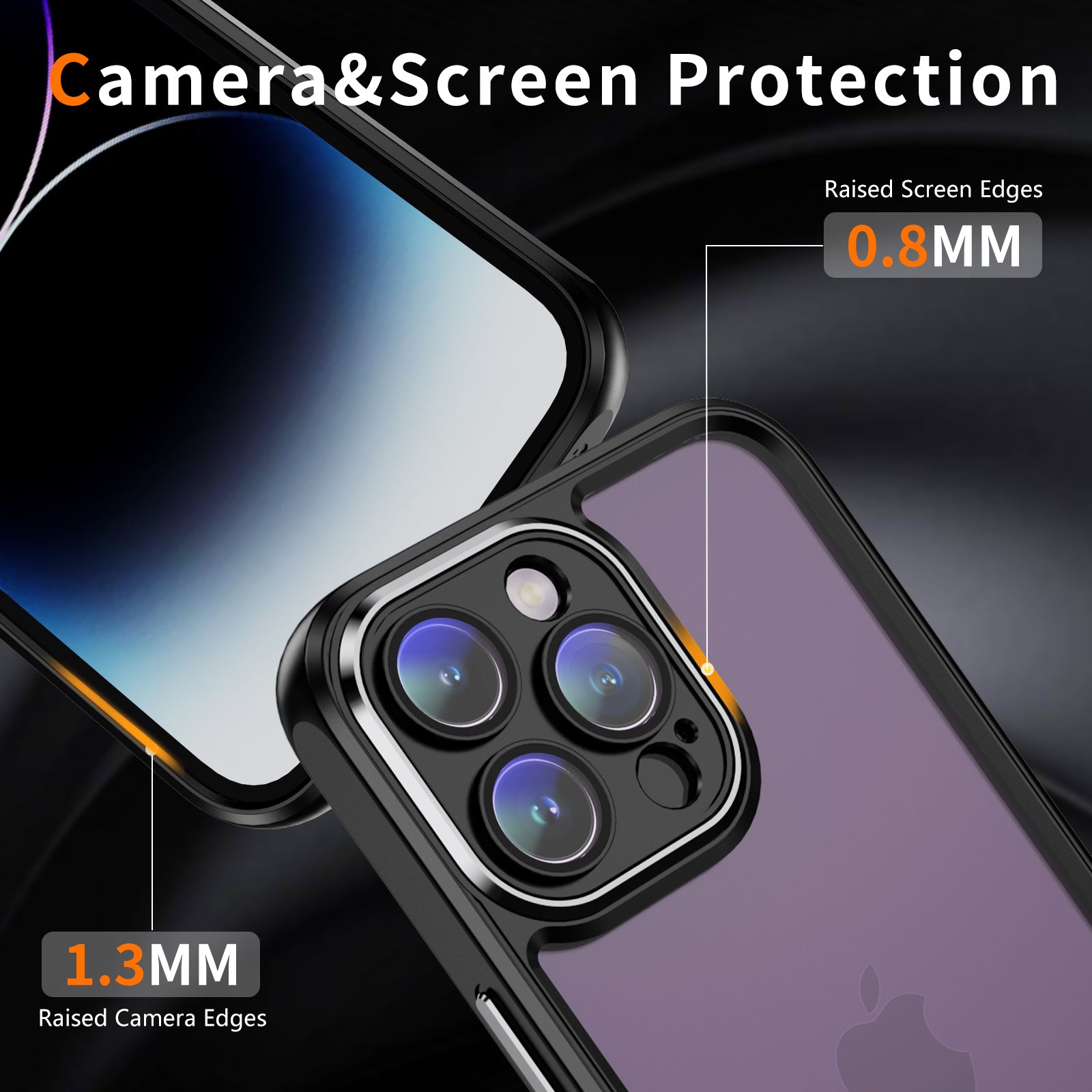 For iPhone 13 Pro Slim Transparent Cover Acrylic+TPU Scratch Resistant Phone Case with Camera Lens Protector