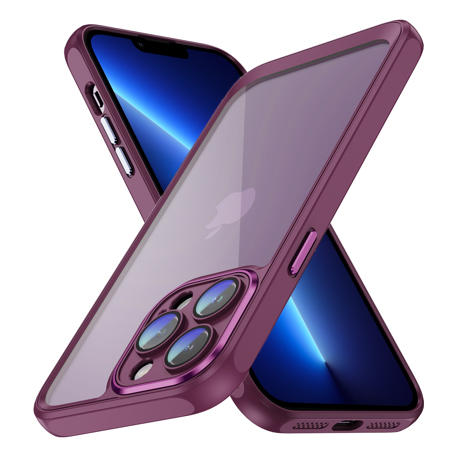 For iPhone 13 Pro Slim Transparent Cover Acrylic+TPU Scratch Resistant Phone Case with Camera Lens Protector