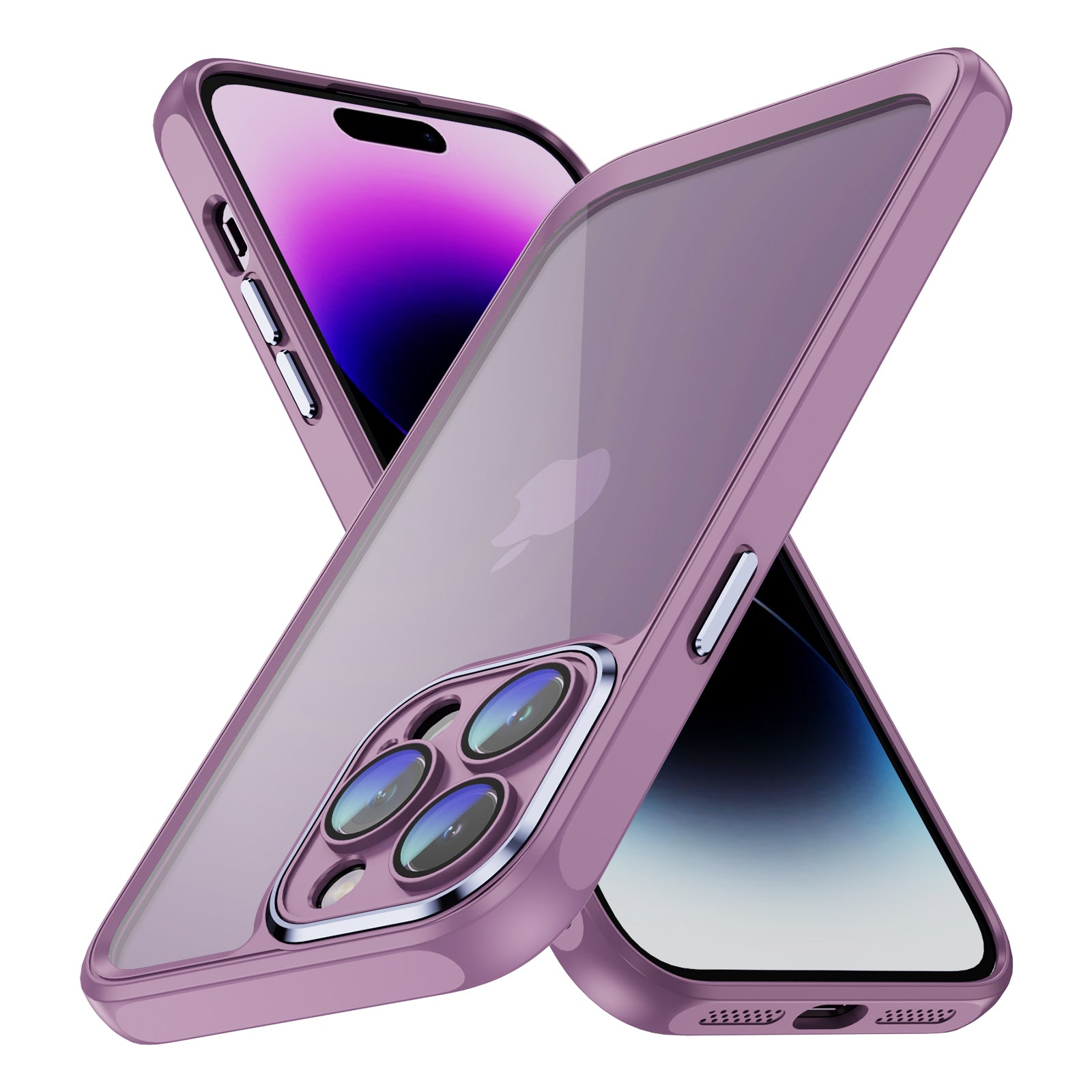 For iPhone 14 Pro Acrylic+TPU Shockproof Cover Transparent Protective Phone Case with Camera Lens Protector