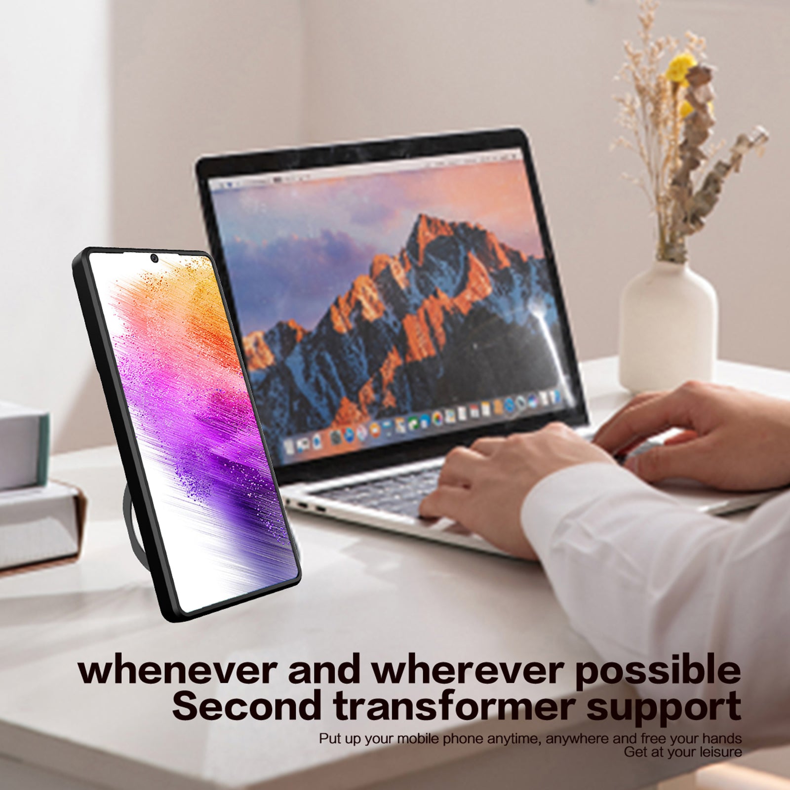 Shockproof Case for Samsung Galaxy A73 5G Anti-Drop Kickstand Cover TPU PC Phone Shell with Slide Lens Lid