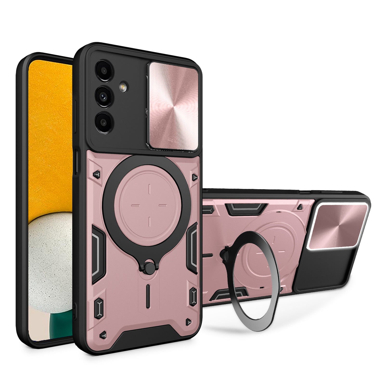 Kickstand Back Cover for Samsung Galaxy A13 5G / A04s 4G (164.7 x 76.7 x 9.1 mm) TPU PC Slide Lens Protection Phone Case