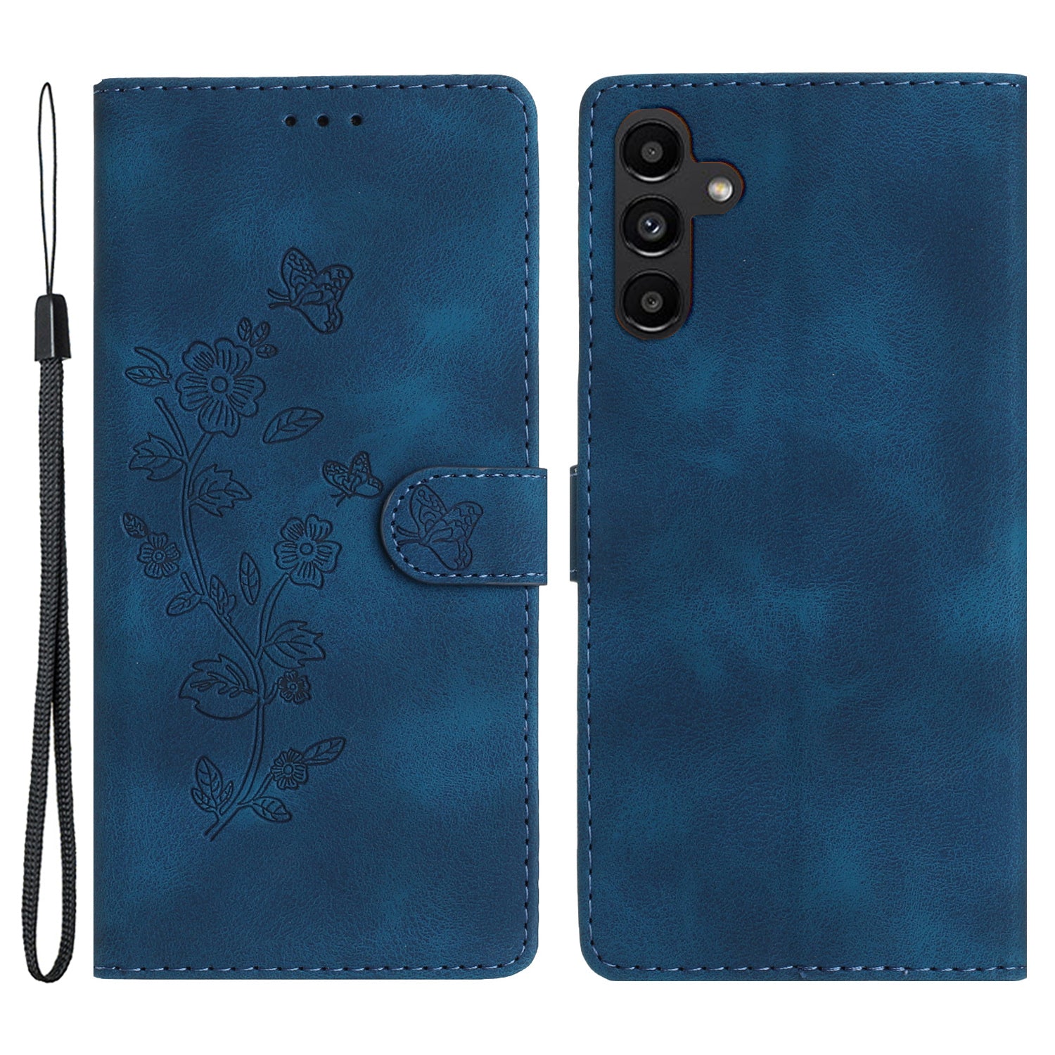 For Samsung Galaxy A34 5G PU Leather Stand Phone Case Flower Imprinted Wallet Cover