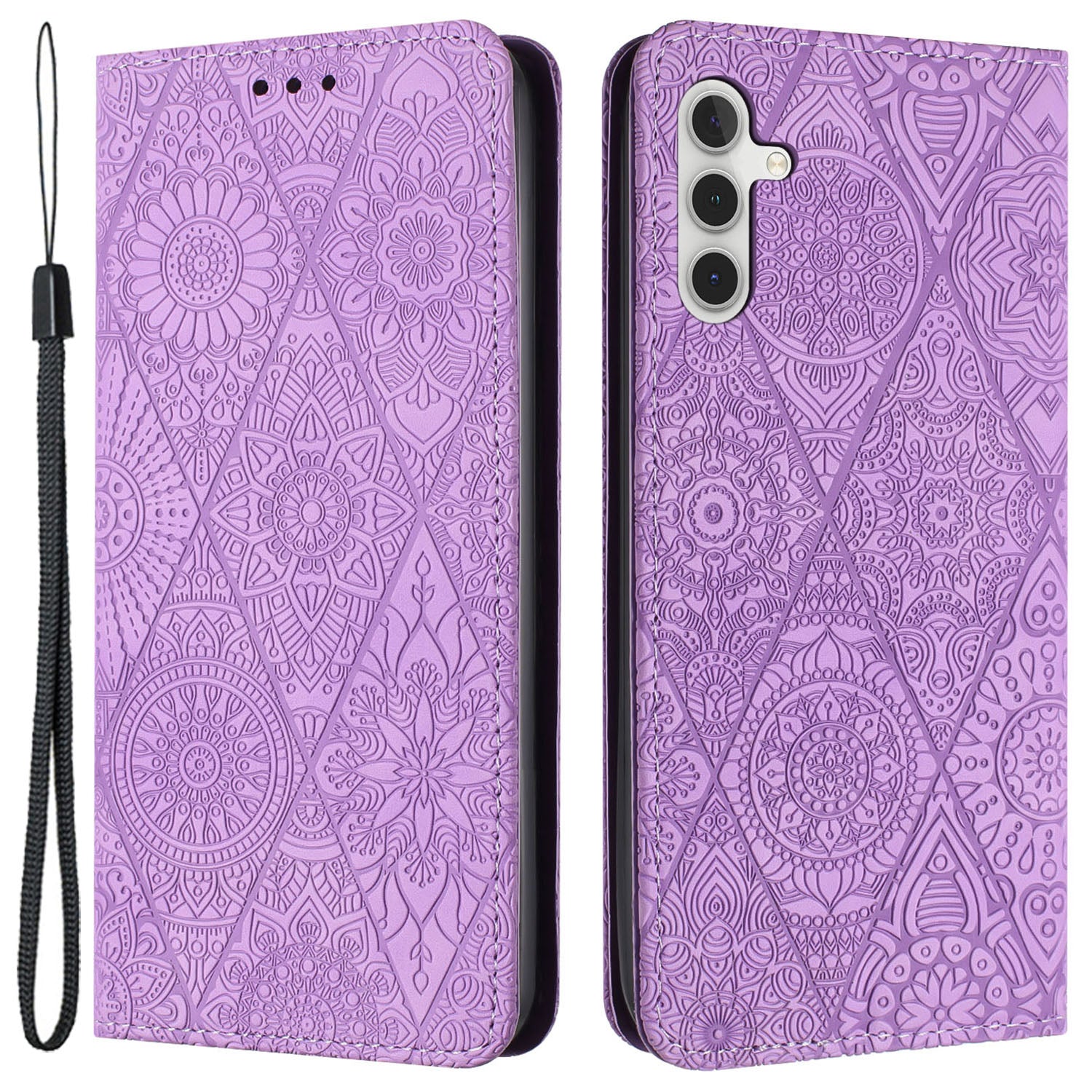 For Samsung Galaxy A14 4G / 5G Imprinted PU Leather Phone Case Wallet Stand Shockproof Cover