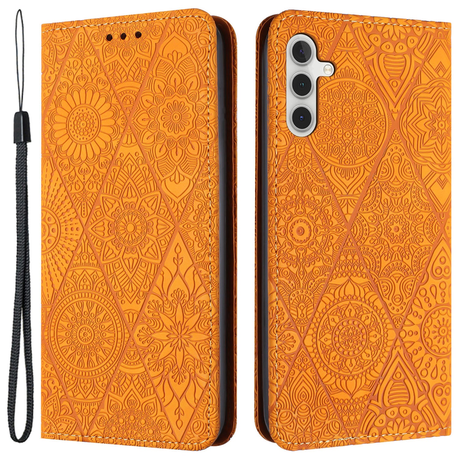 For Samsung Galaxy A14 4G / 5G Imprinted PU Leather Phone Case Wallet Stand Shockproof Cover