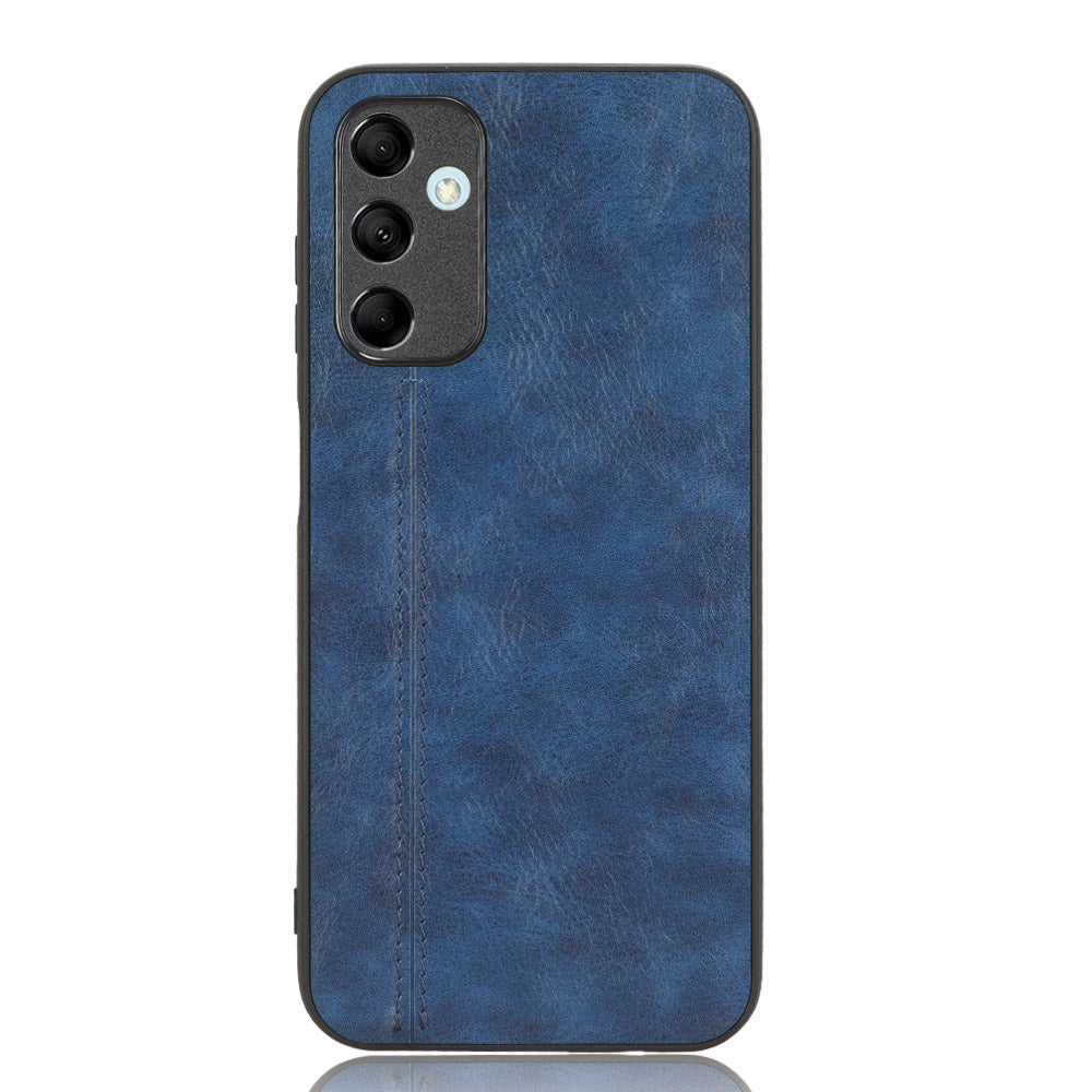 For Samsung Galaxy M14 5G Leather Coated TPU PC Phone Case Cowhide Texture Anti-scratch Cover
