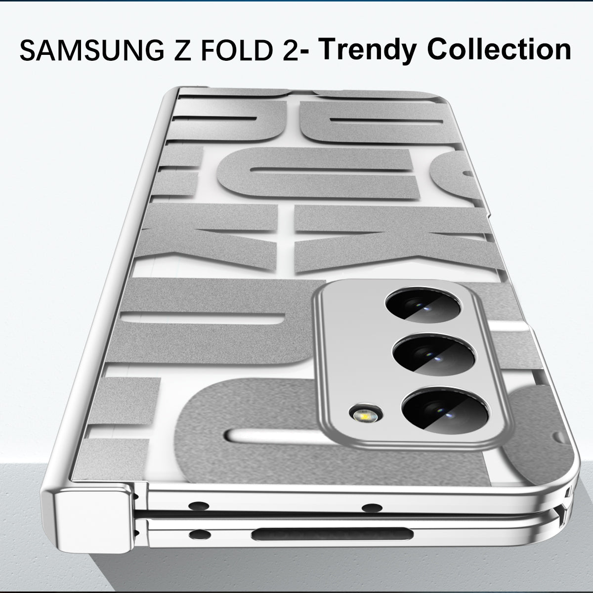 Pro Samsung Galaxy Z Fold2 5G Hard PC Pouzdro na telefon s galvanickým pokovováním odolný proti nárazu s fólií z tvrzeného skla