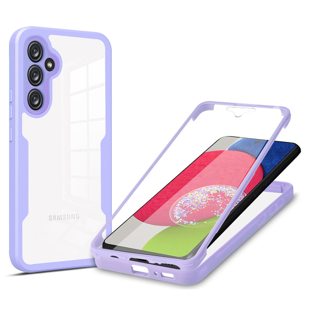 For Samsung Galaxy A54 5G Clear Acrylic TPU Phone Case Camera Lens Protection Phone Cover with PET Screen Film