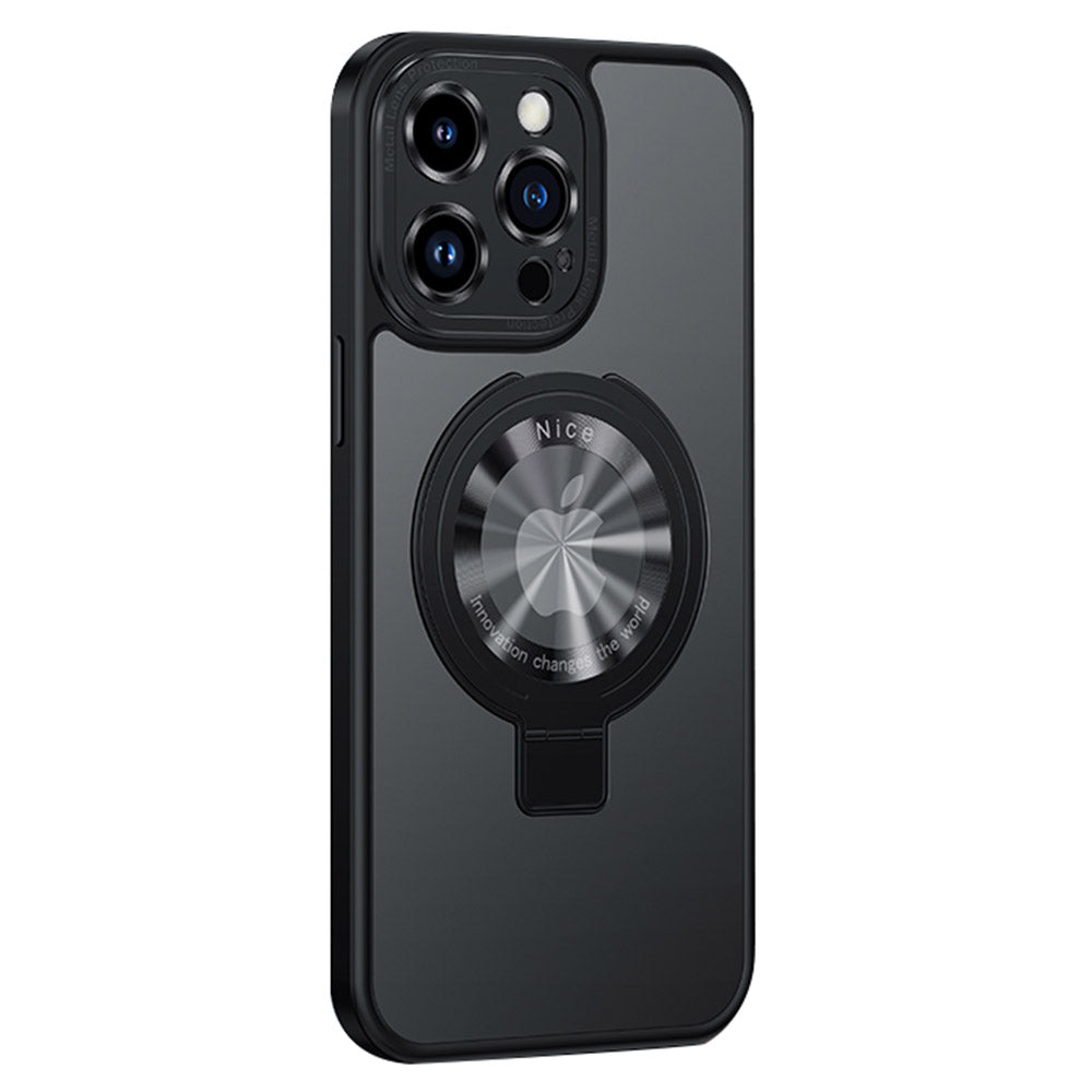 For iPhone 14 Pro Magnetic Phone Case TPU PC Rubberized Matte Phone Cover with Kickstand