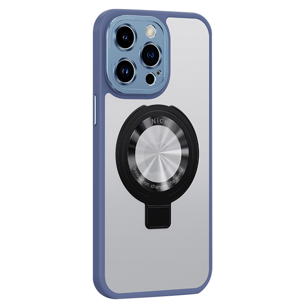 For iPhone 14 Pro Magnetic Phone Case TPU PC Rubberized Matte Phone Cover with Kickstand