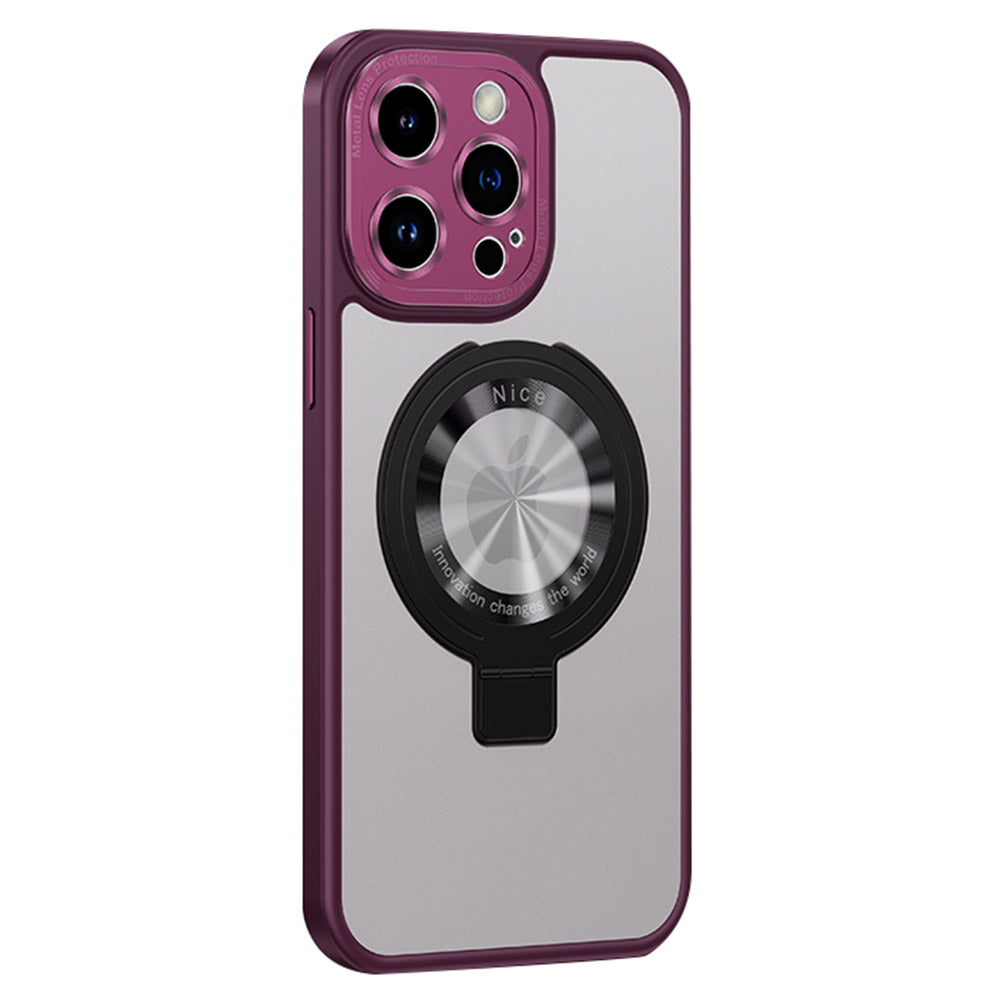 Matte Phone Case for iPhone 14 Pro Max Magnetic TPU PC Cover Rubberized Phone Shell with Kickstand
