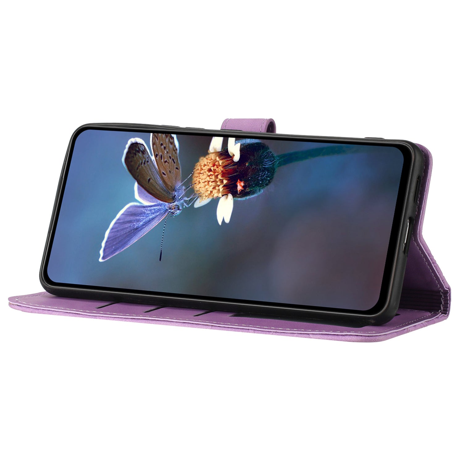 For iPhone 6 6s 7 8 SE (2020) Flower Imprinted PU Leather Phone Case Wallet Stand Anti-drop Cover