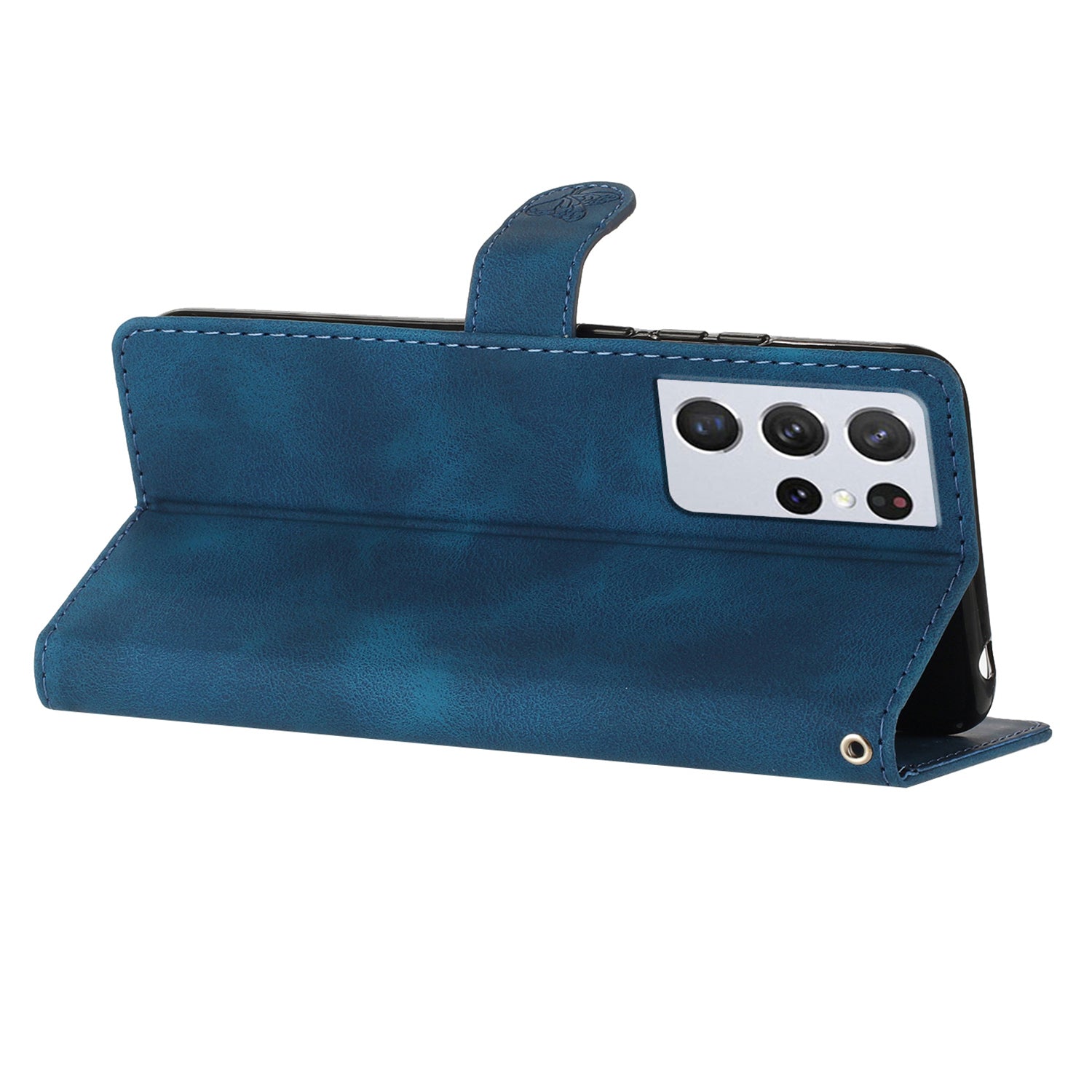 For Samsung Galaxy S21 Ultra 5G Wallet Stand Leather Phone Case Flower Imprint Phone Cover