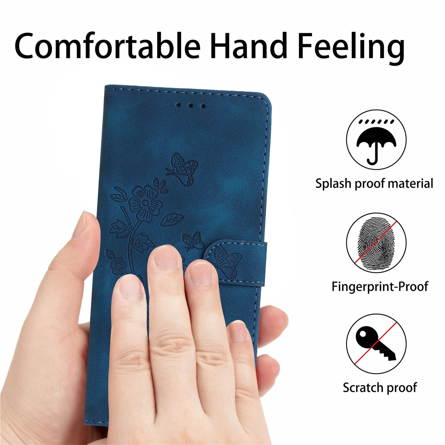 Til Samsung Galaxy A32 4G (EU-version) lædertelefoncover Flower Imprint Stand-etui med pung