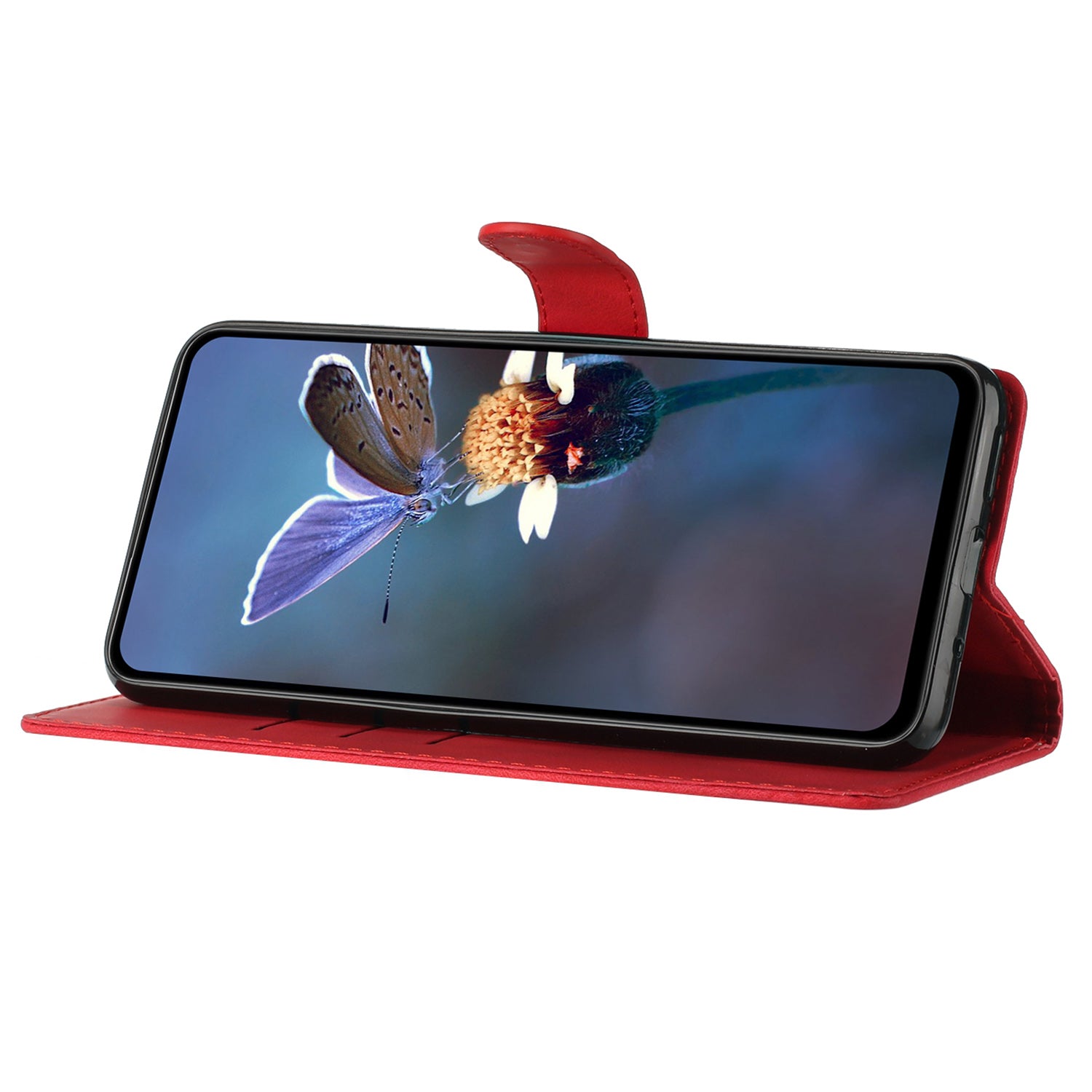 Til Samsung Galaxy A32 4G (EU-version) lædertelefoncover Flower Imprint Stand-etui med pung