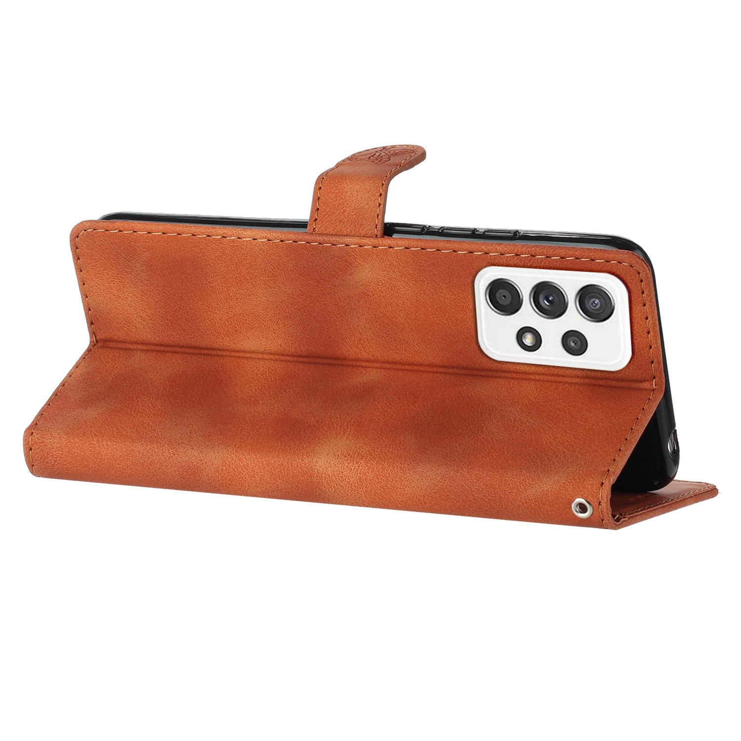 Til Samsung Galaxy A32 4G (EU-version) lædertelefoncover Flower Imprint Stand-etui med pung