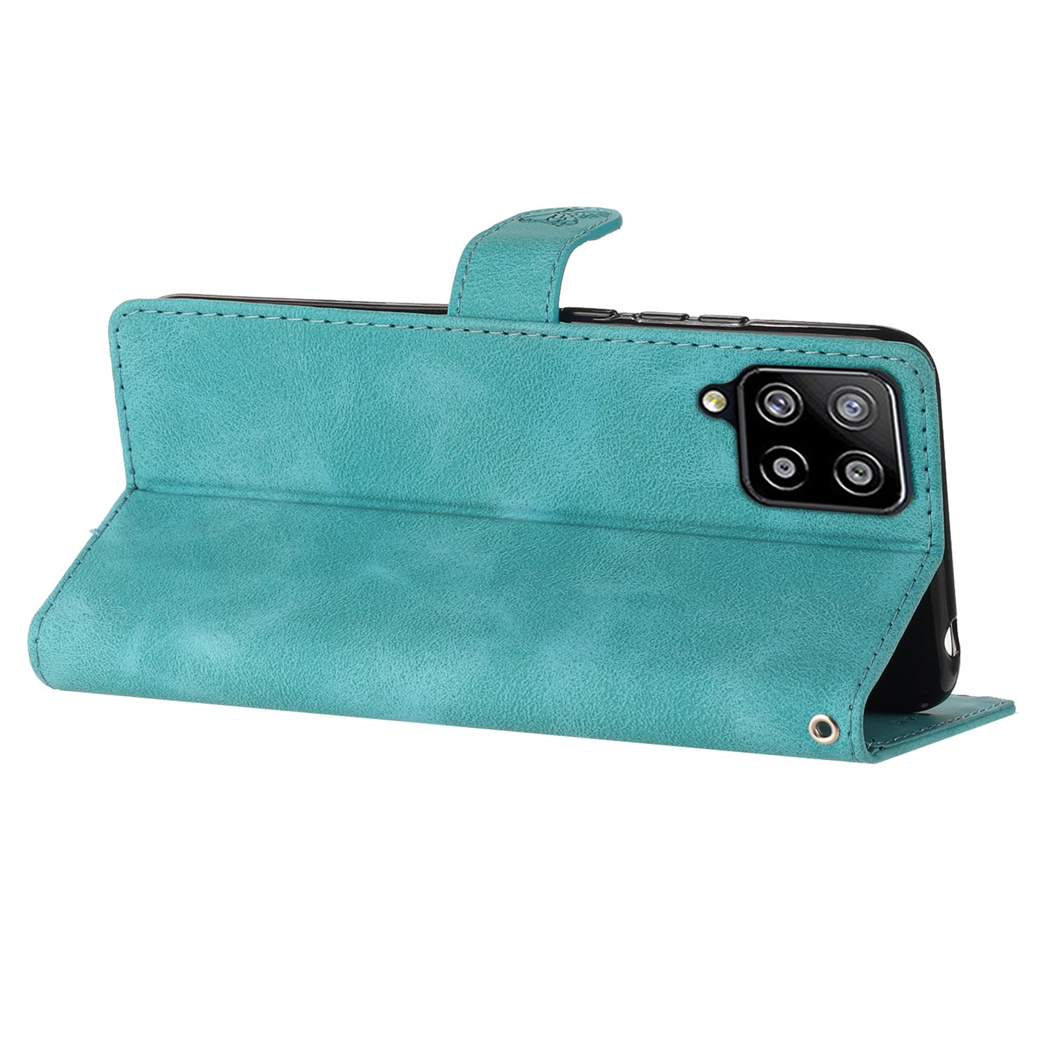 For Samsung Galaxy A42 5G Wallet Phone Case Flower Imprint Stand Anti-drop Cover