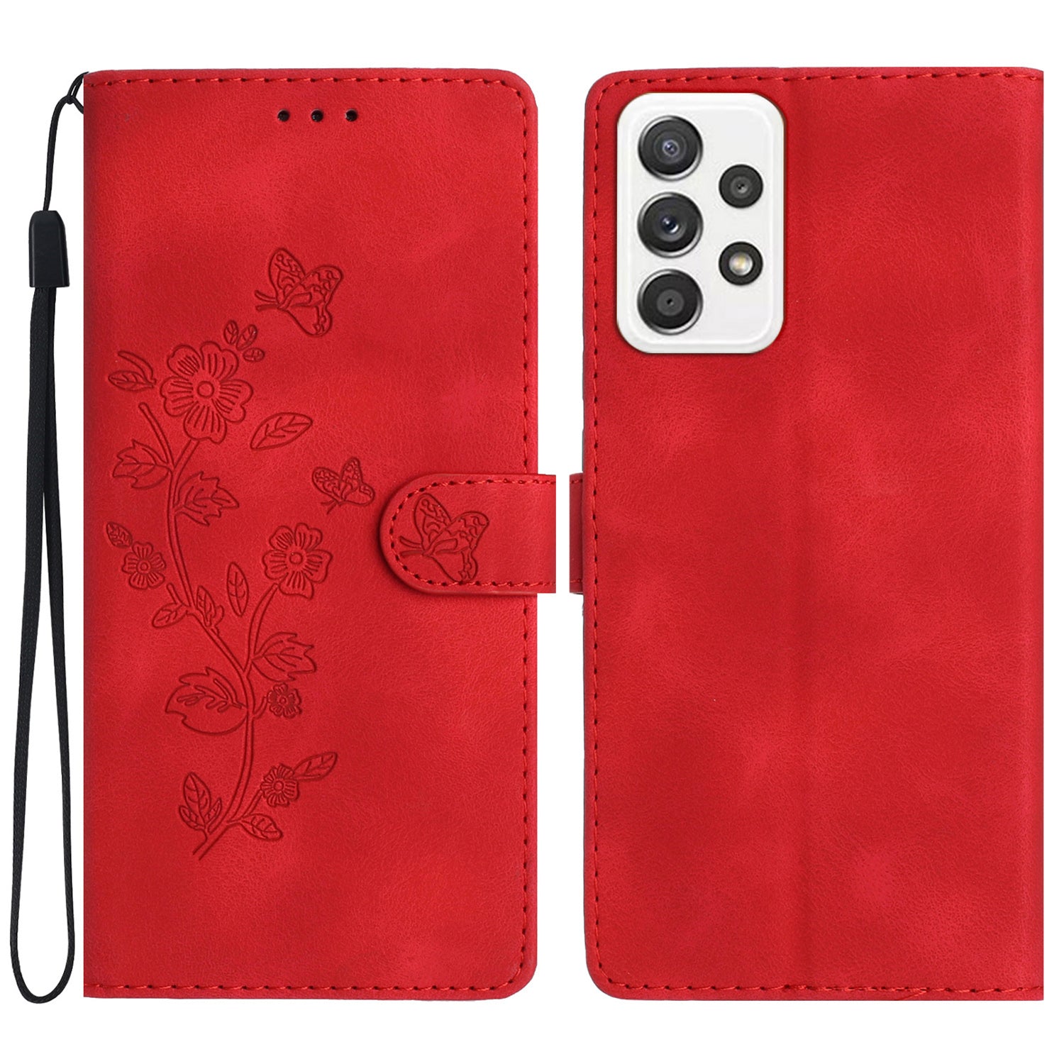 For Samsung Galaxy A52 4G / 5G / A52s 5G Leather Case Flower Imprint Wallet Stand Cell Phone Cover