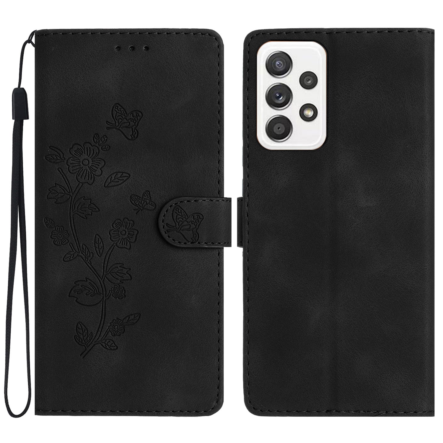 Flower Imprint Leather Case for Samsung Galaxy A72 4G / 5G Wallet Stand Mobile Phone Cover