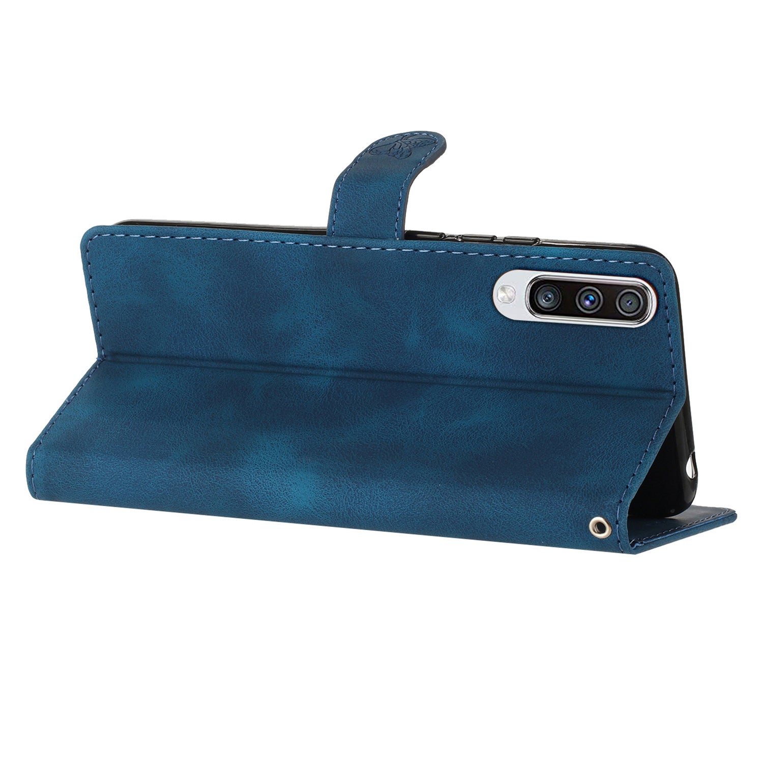 For Samsung Galaxy A50 / A50s / A30s Stand Wallet Case Flower Imprint PU Leather Phone Cover