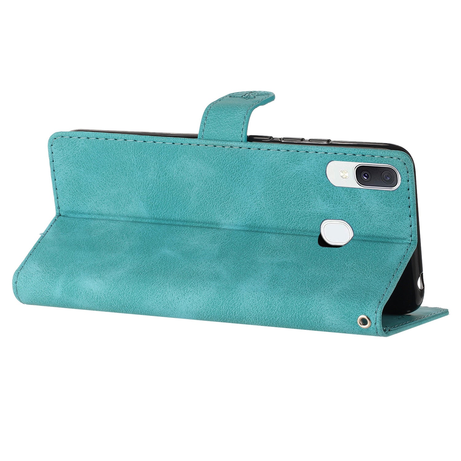 Flower Imprint Wallet Phone Case for Samsung Galaxy A40 PU Leather Stand Shockproof Cover