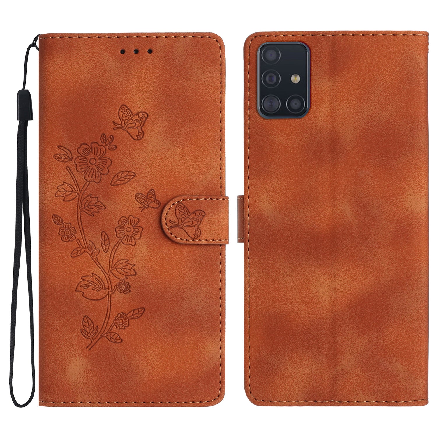 For Samsung Galaxy A51 4G SM-A515 Flower Imprint Phone Case Wallet Stand Leather Phone Cover