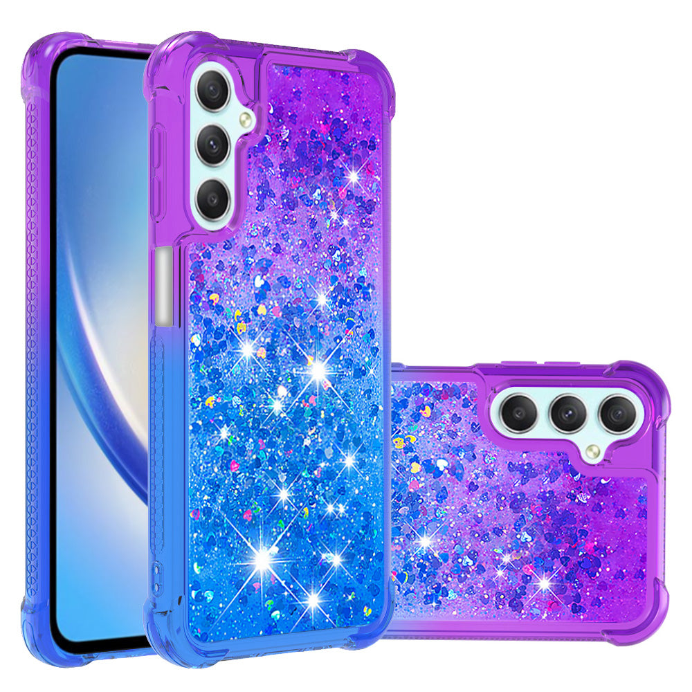 YB Quicksand Series-3 for Samsung Galaxy A24 4G Anti-drop TPU Phone Cover Gradient Flowing Liquid Case