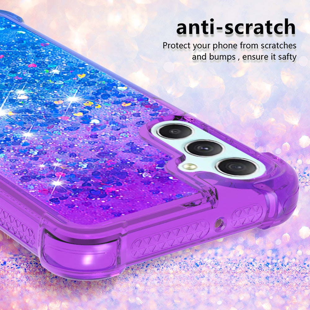 YB Quicksand Series-3 for Samsung Galaxy A24 4G Anti-drop TPU Phone Cover Gradient Flowing Liquid Case