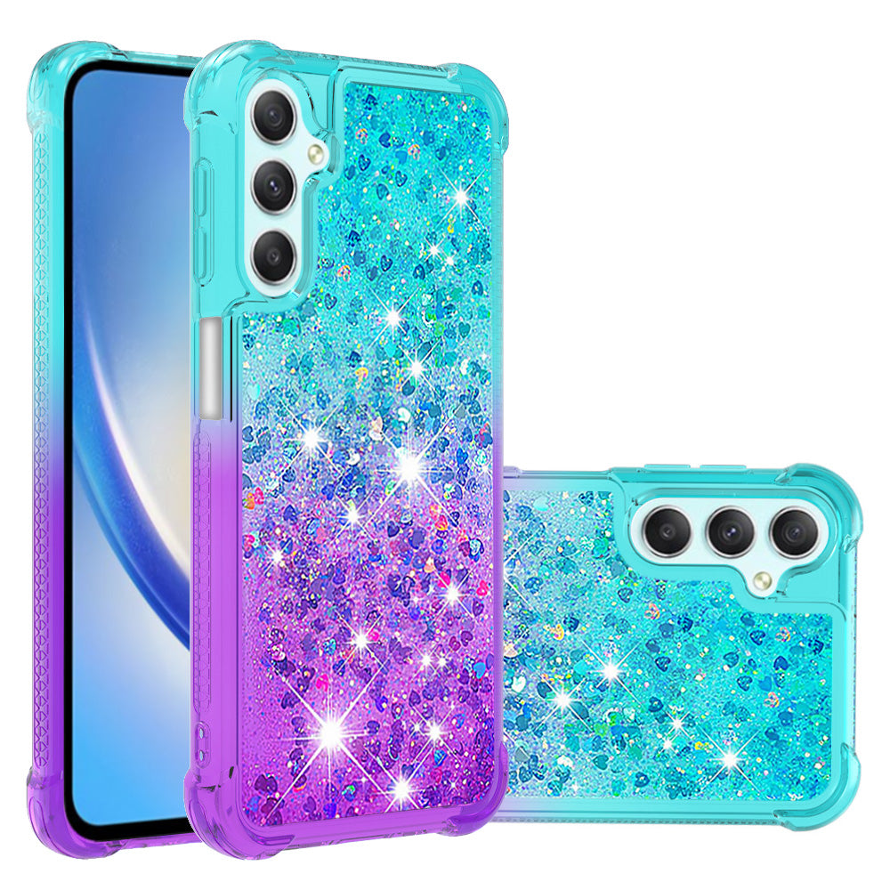 YB Quicksand Series-3 for Samsung Galaxy A24 4G Anti-drop TPU Phone Cover Gradient Flowing Liquid Case
