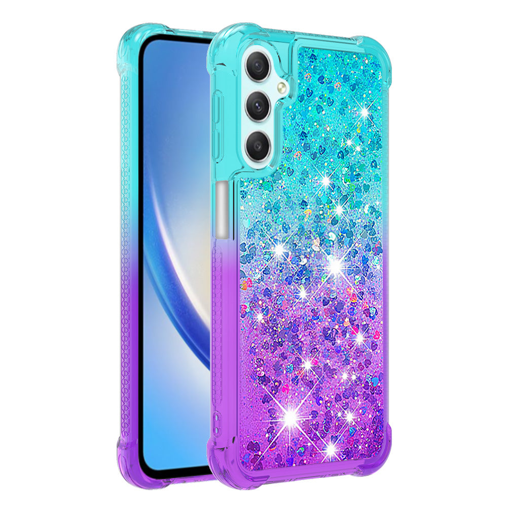 YB Quicksand Series-3 for Samsung Galaxy A24 4G Anti-drop TPU Phone Cover Gradient Flowing Liquid Case