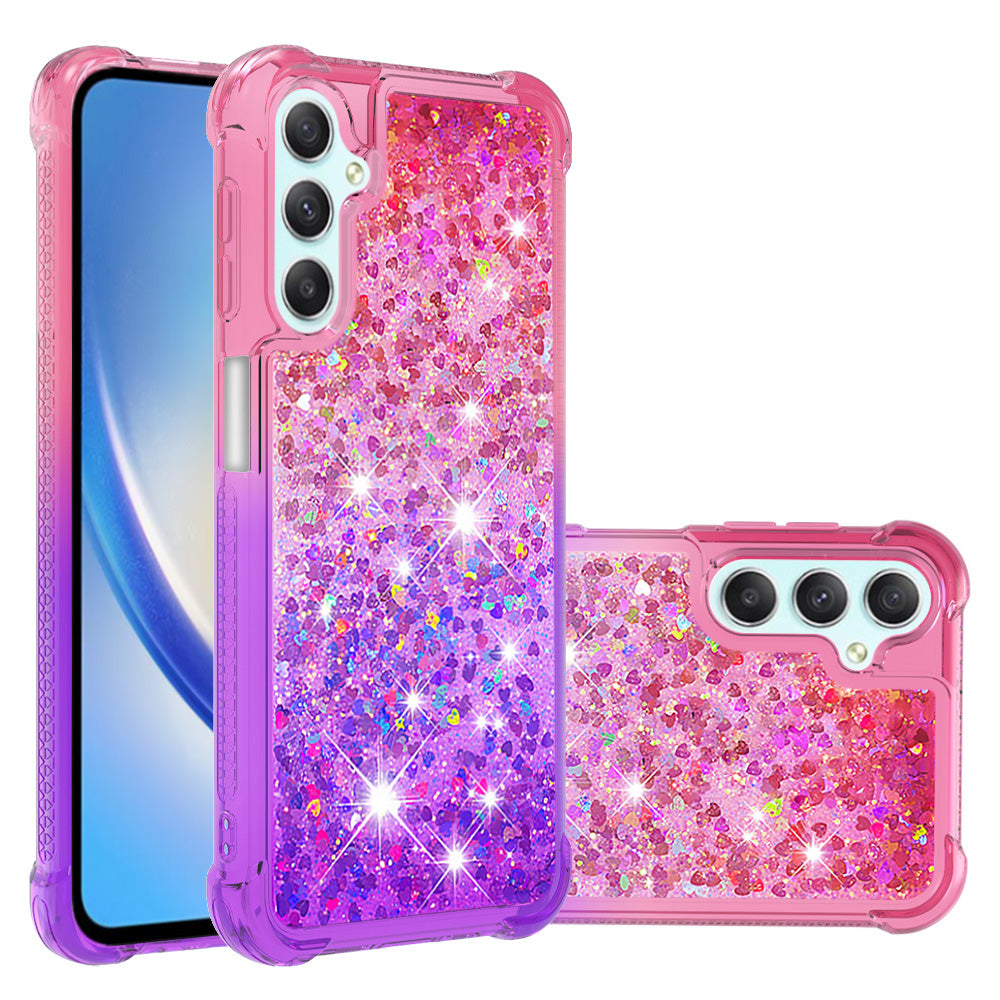 YB Quicksand Series-3 for Samsung Galaxy A24 4G Anti-drop TPU Phone Cover Gradient Flowing Liquid Case