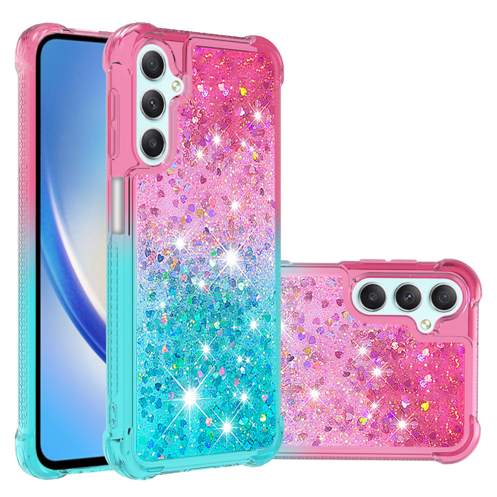 YB Quicksand Series-3 for Samsung Galaxy A24 4G Anti-drop TPU Phone Cover Gradient Flowing Liquid Case