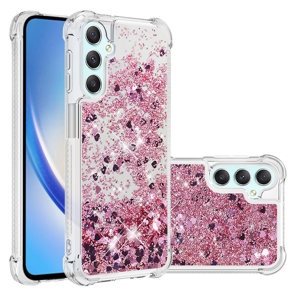 YB Quicksand Series-1 for Samsung Galaxy A24 4G Liquid Glitter Phone Case Soft TPU Protective Cover