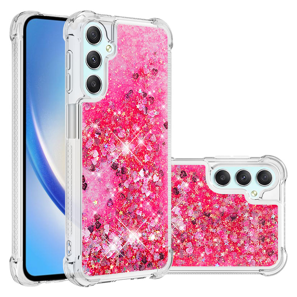 YB Quicksand Series-1 for Samsung Galaxy A24 4G Liquid Glitter Phone Case Soft TPU Protective Cover
