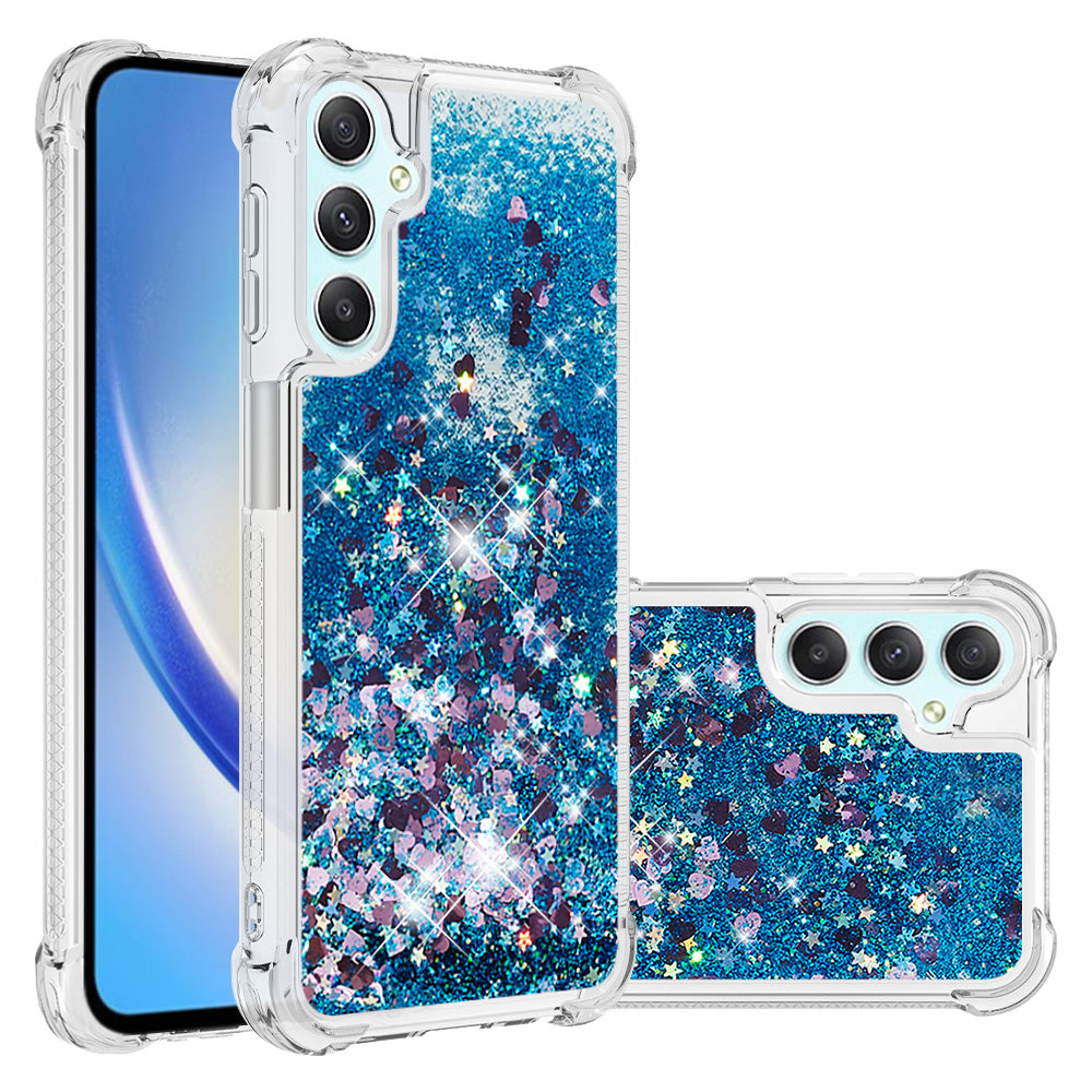 YB Quicksand Series-1 for Samsung Galaxy A24 4G Liquid Glitter Phone Case Soft TPU Protective Cover