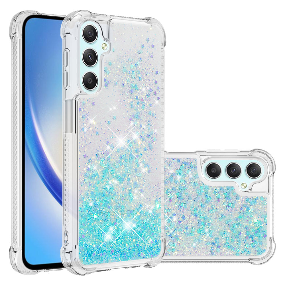 YB Quicksand Series-1 for Samsung Galaxy A24 4G Liquid Glitter Phone Case Soft TPU Protective Cover