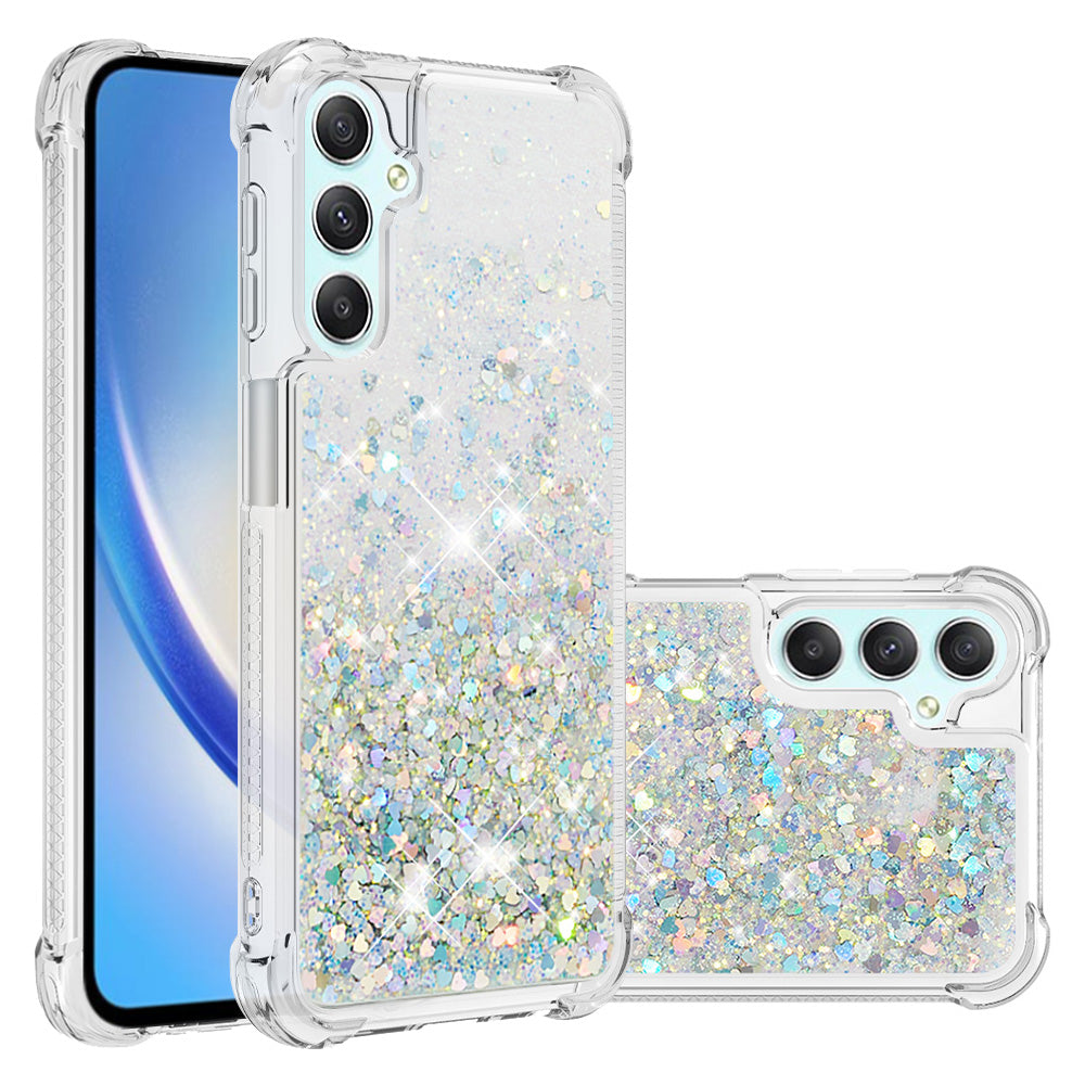 YB Quicksand Series-1 for Samsung Galaxy A24 4G Liquid Glitter Phone Case Soft TPU Protective Cover