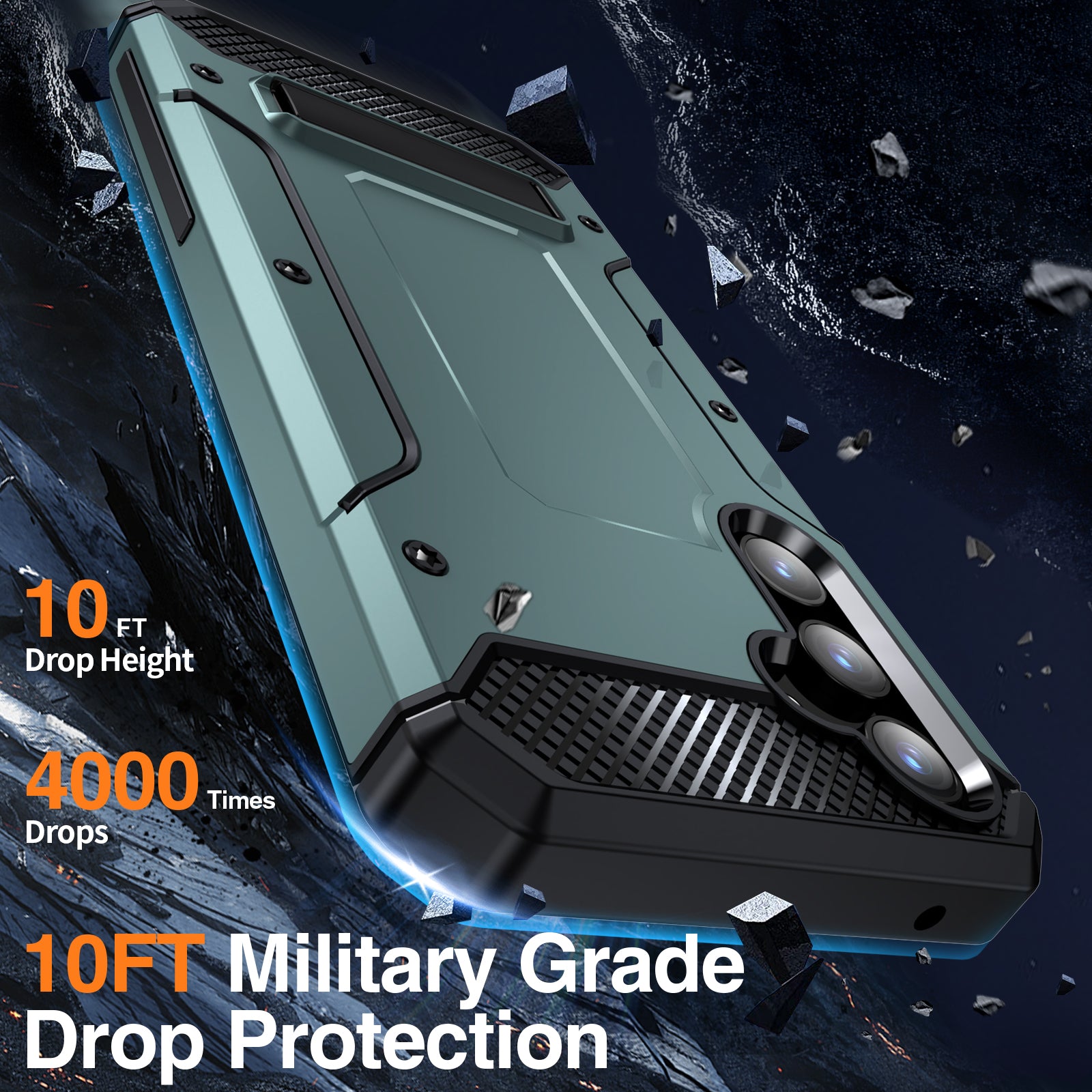 Pro Samsung Galaxy A54 5G nárazuvzdorné pouzdro pevného PC TPU proti pádu s kovovým stojánkem