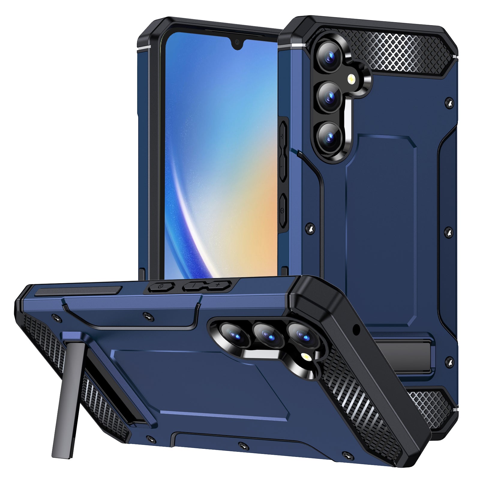Shockproof Case for Samsung Galaxy A34 5G Anti-Scratch Hard PC TPU Phone Cover with Metal Kickstand
