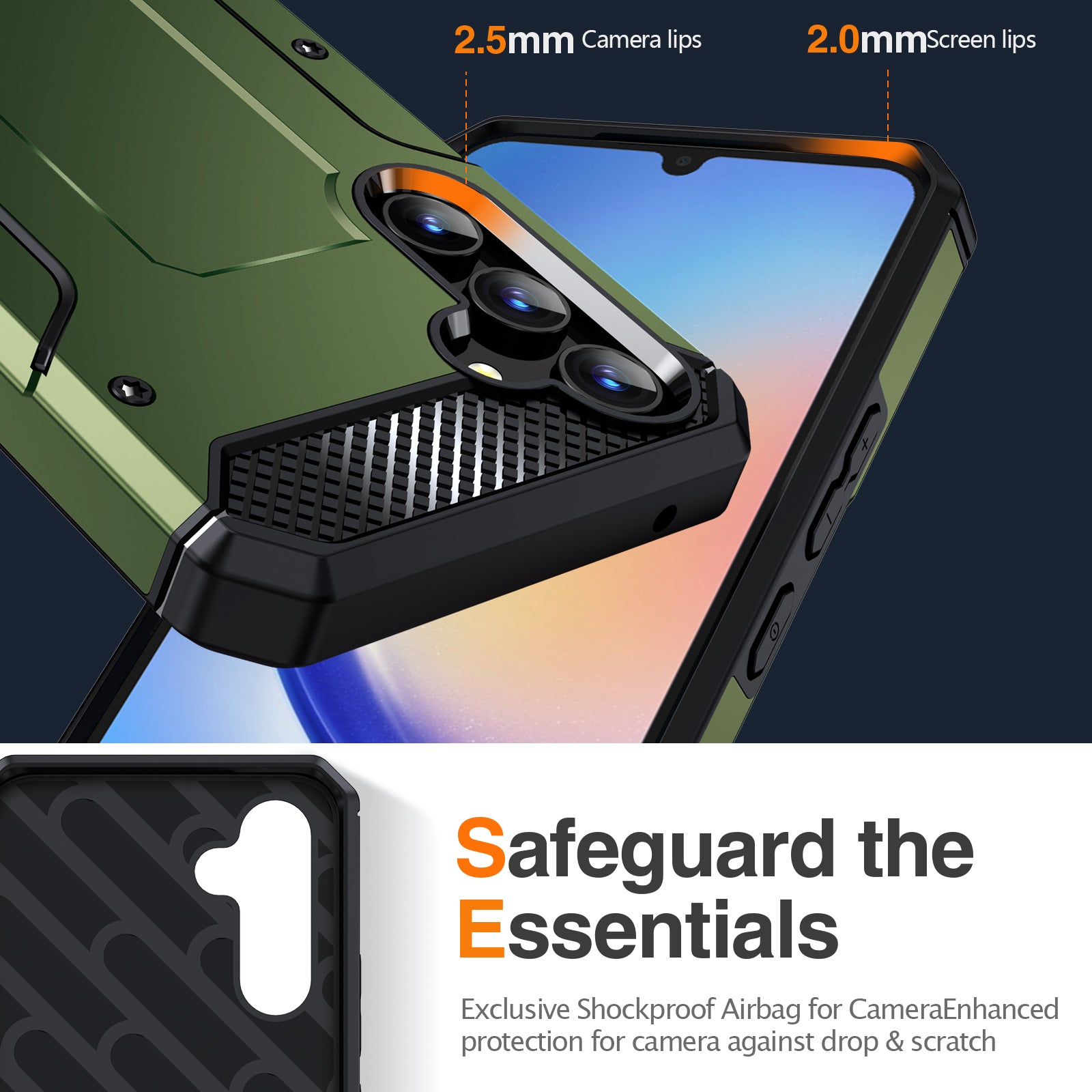 Shockproof Case for Samsung Galaxy A34 5G Anti-Scratch Hard PC TPU Phone Cover with Metal Kickstand