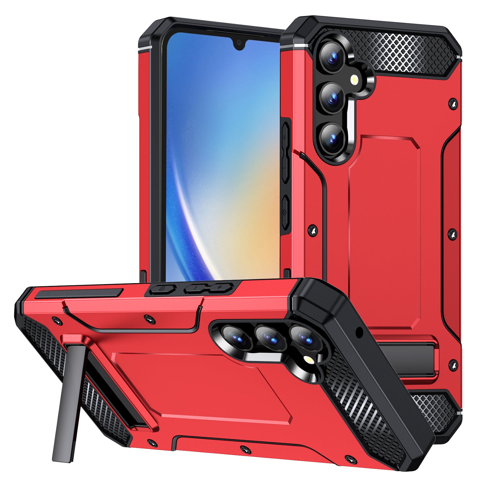 Shockproof Case for Samsung Galaxy A34 5G Anti-Scratch Hard PC TPU Phone Cover with Metal Kickstand